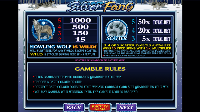 Бонусная игра Silver Fang 4