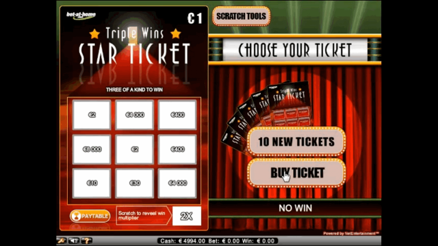 Характеристики слота Triple Wins Star Ticket 5