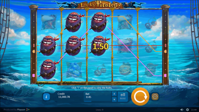 Игровой интерфейс Lucky Pirates! 3