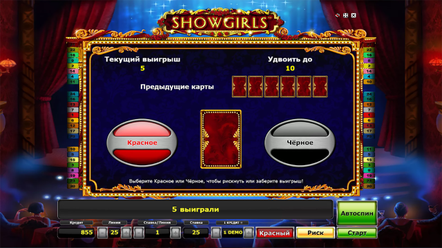 Характеристики слота Showgirls 6